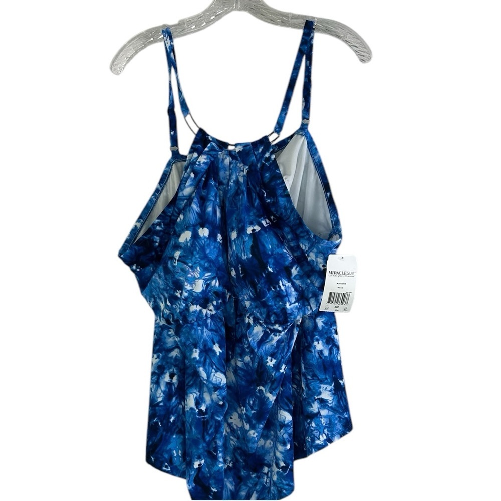 MiracleSuit Swim Top ONLY Tankini Blue White Women Plus Size 26W Beach NEW